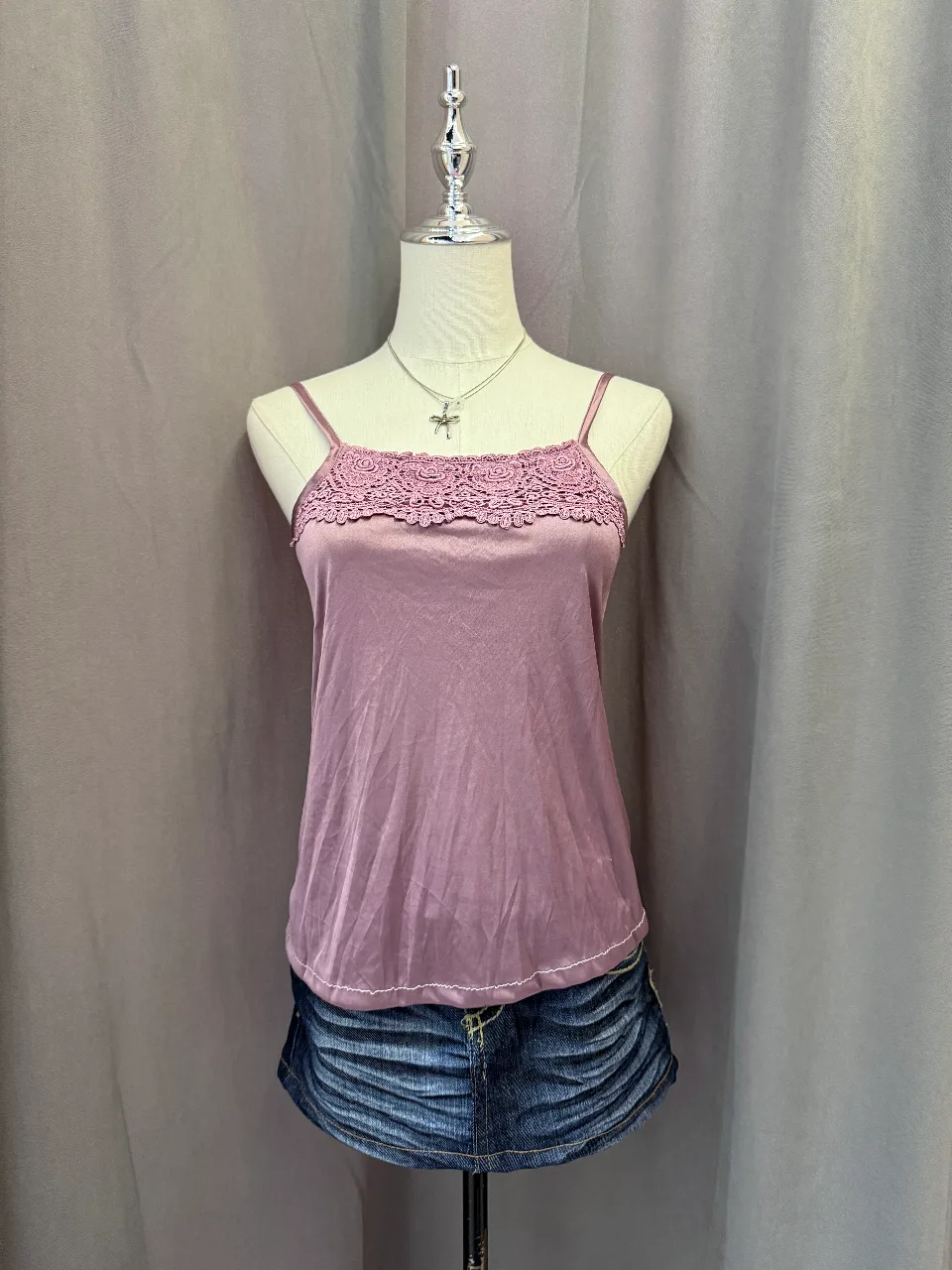 Pink Satin Cami